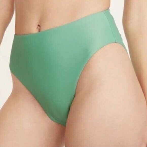 NWT J.Crew Women's Green High-Rise Bikini Bottom Size Medium - Picture 1 of 4